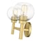 Z-Lite Sutton Vanity, 2-Light, 15.75 In.W x 7 In.L x 10.25 In.H, Brushed Gold/Clear 7502-2V-BG - alternate 3